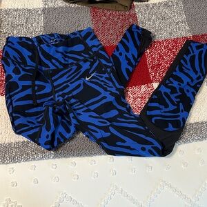 Nike Blue and Black Leggings